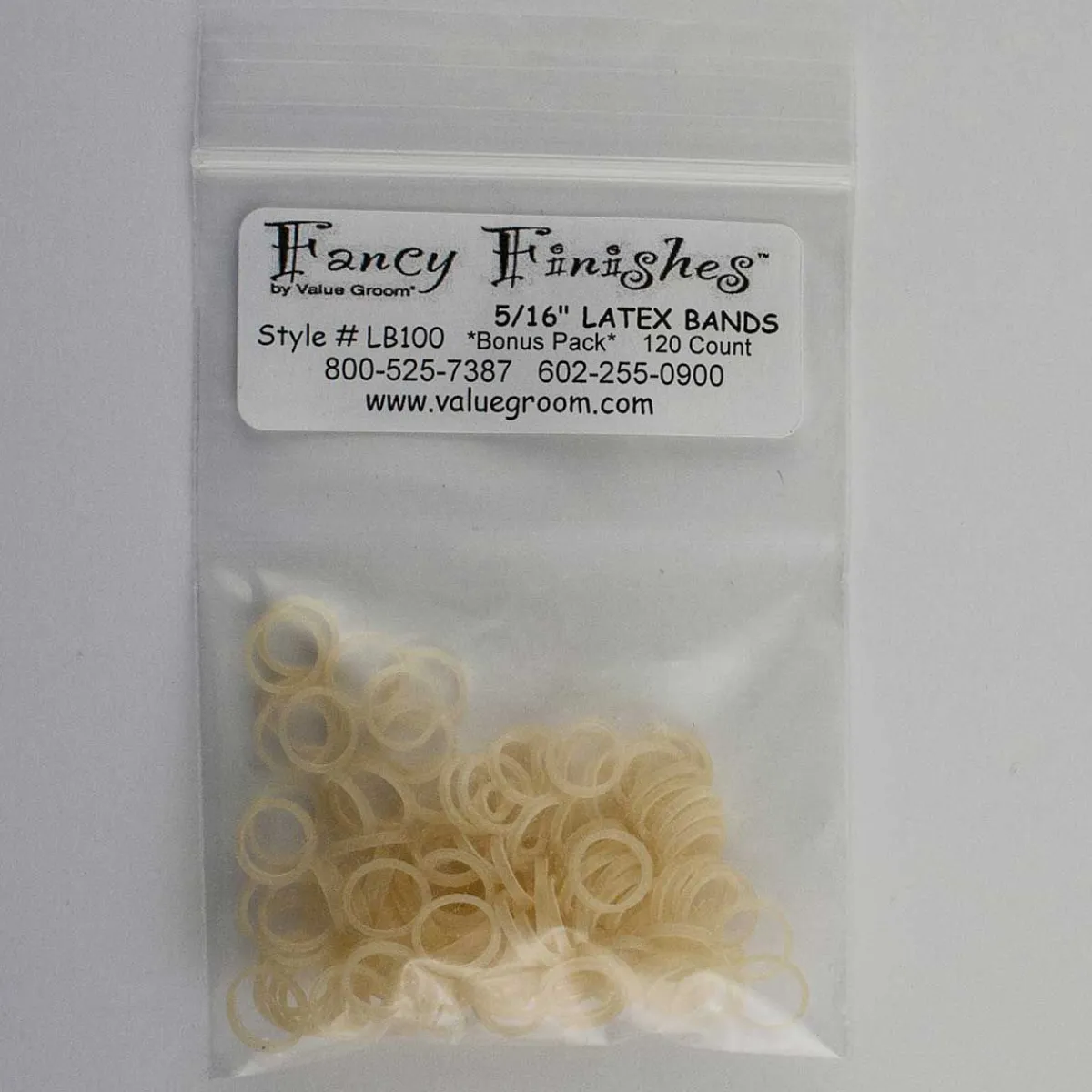 Ryan's Pet Supplies Amber Latex Bands 5/16" for Grooming - Bag of 100