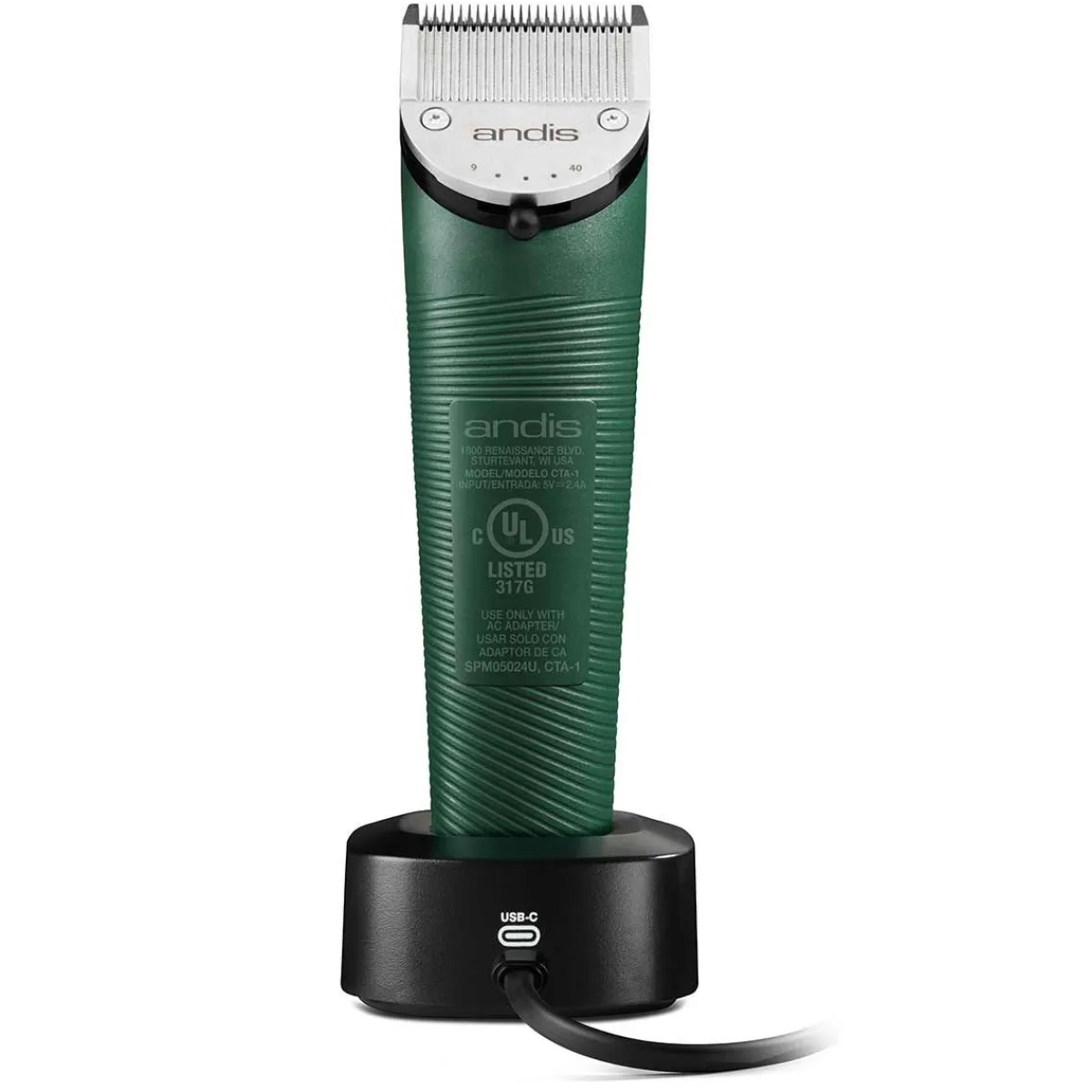 Ryan's Pet Supplies Andis Green Vida Cordless Clipper - Lithium-ion Power