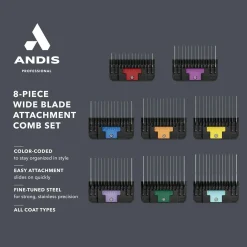 Ryan's Pet Supplies Andis 8-PC Wide Blade Attachment Comb Set