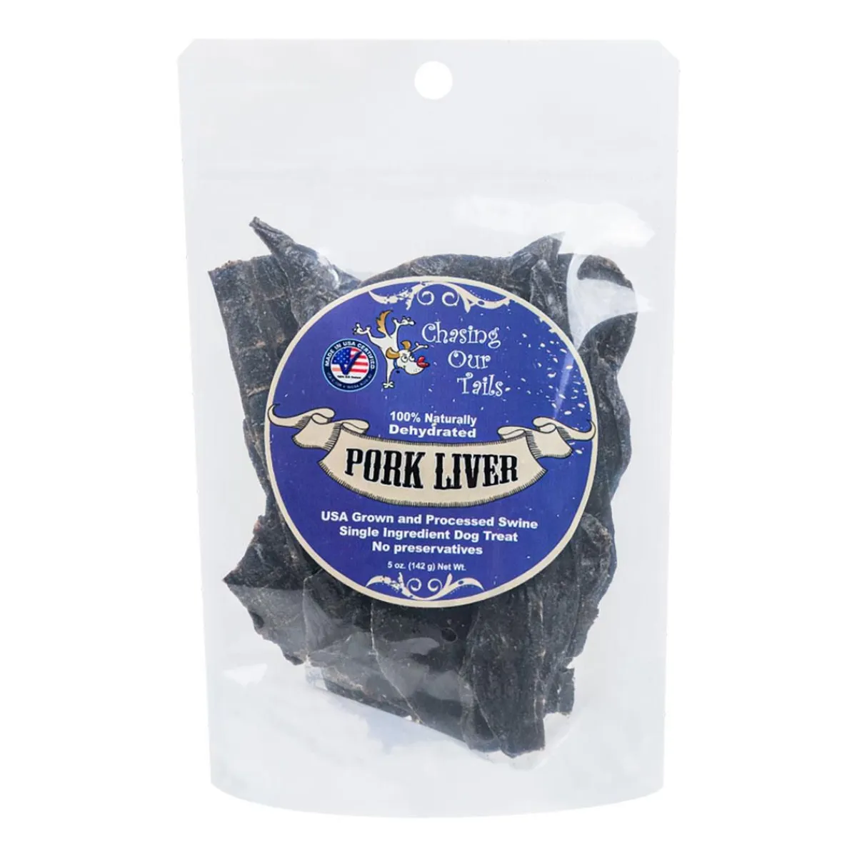 Ryan's Pet Supplies Chasing our Tails Pork Liver Dehydrate 5 oz