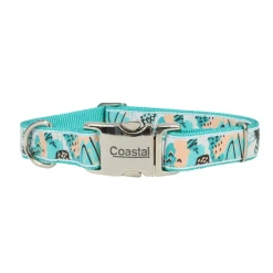 Ryan's Pet Supplies Coastal Ribbon Adjustable Dog Collar With Metal Buckle