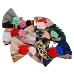 Ryan's Pet Supplies Fancy Finishes Designer Satin Bows with Double Rose - 24ct