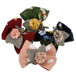 Ryan's Pet Supplies Fancy Finishes Floral Design Dog Bows with Flower 24 Count