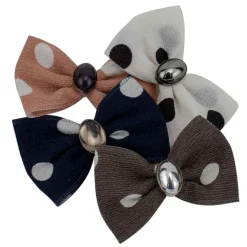 Ryan's Pet Supplies Fancy Finishes Large Polka Dot & Oval Bead Dog Bows - 24ct