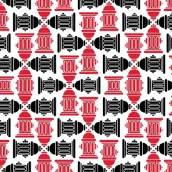 Ryan's Pet Supplies Fire Hydrant Red/Black Dog Bandana