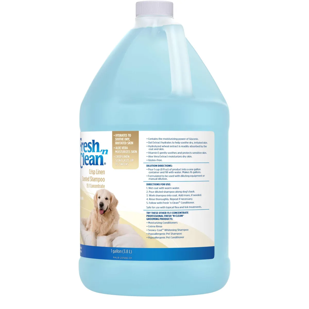 Ryan's Pet Supplies Fresh 'N Clean Crisp Linen Dog Shampoo 15:1 Gallon