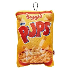 Ryan's Pet Supplies Fun Food Corn Pups Cereal Squeaker Dog Toy - 8"