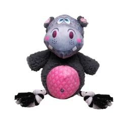 Ryan's Pet Supplies Happy Tails Plush Hippo with Rope Arms