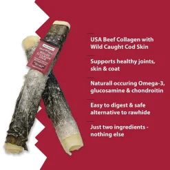 Ryan's Pet Supplies Icelandic+ Beef Rolled Collagen Stick with Wrapped Fish