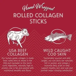Ryan's Pet Supplies Icelandic+ Beef Rolled Collagen Stick with Wrapped Fish