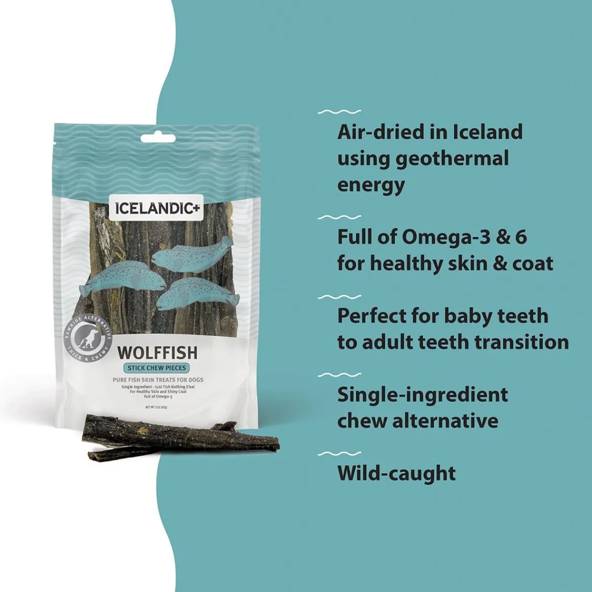 Ryan's Pet Supplies Icelandic+ Wolffish Skins