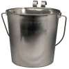 Ryan's Pet Supplies Indipets Flat Side Stainless Steel Pail With Handle 6 Quart