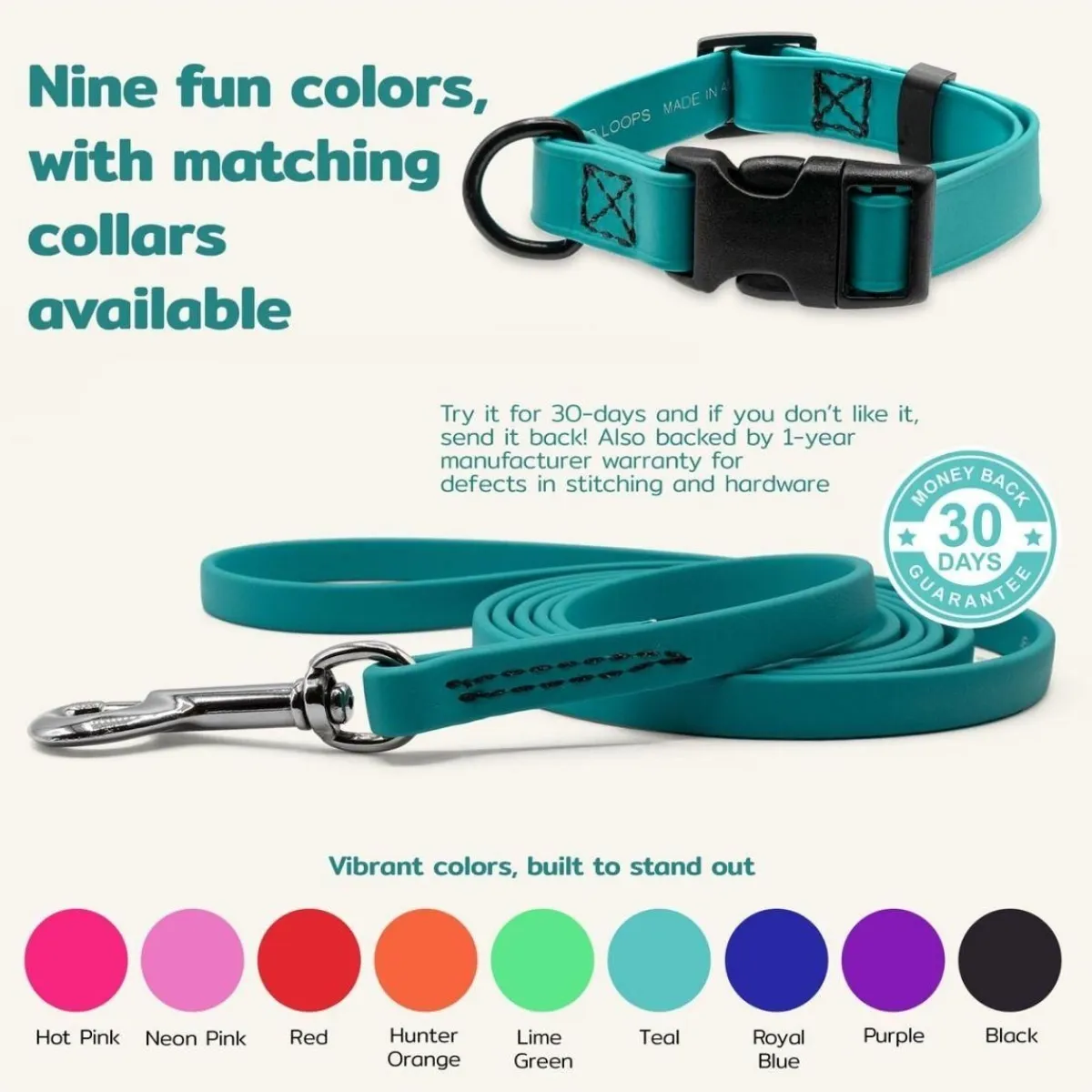 Ryan's Pet Supplies Jelly Pet Leash Standard Dog Leash 3/8'' x 6'