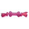 Ryan's Pet Supplies Mammoth Flossy Chew Cloth Bone With Cloth Rope Small 11"