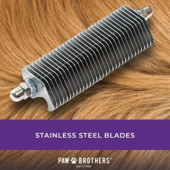 Ryan's Pet Supplies Paw Brothers 32 Blade Double Wide Coat Rake (Extra Fine)
