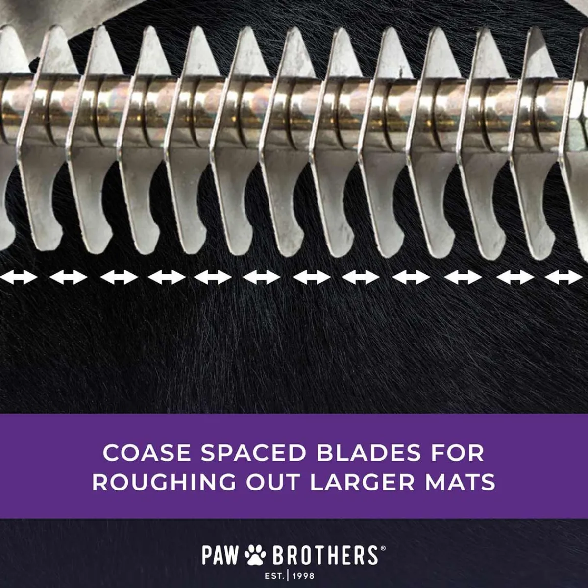 Ryan's Pet Supplies Paw Brothers 13 Blade Double Wide Coat Rakke (Coarse)