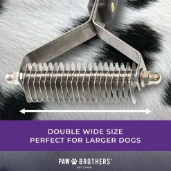 Ryan's Pet Supplies Paw Brothers 20 Blade Double Wide Coat Rakke (Medium)
