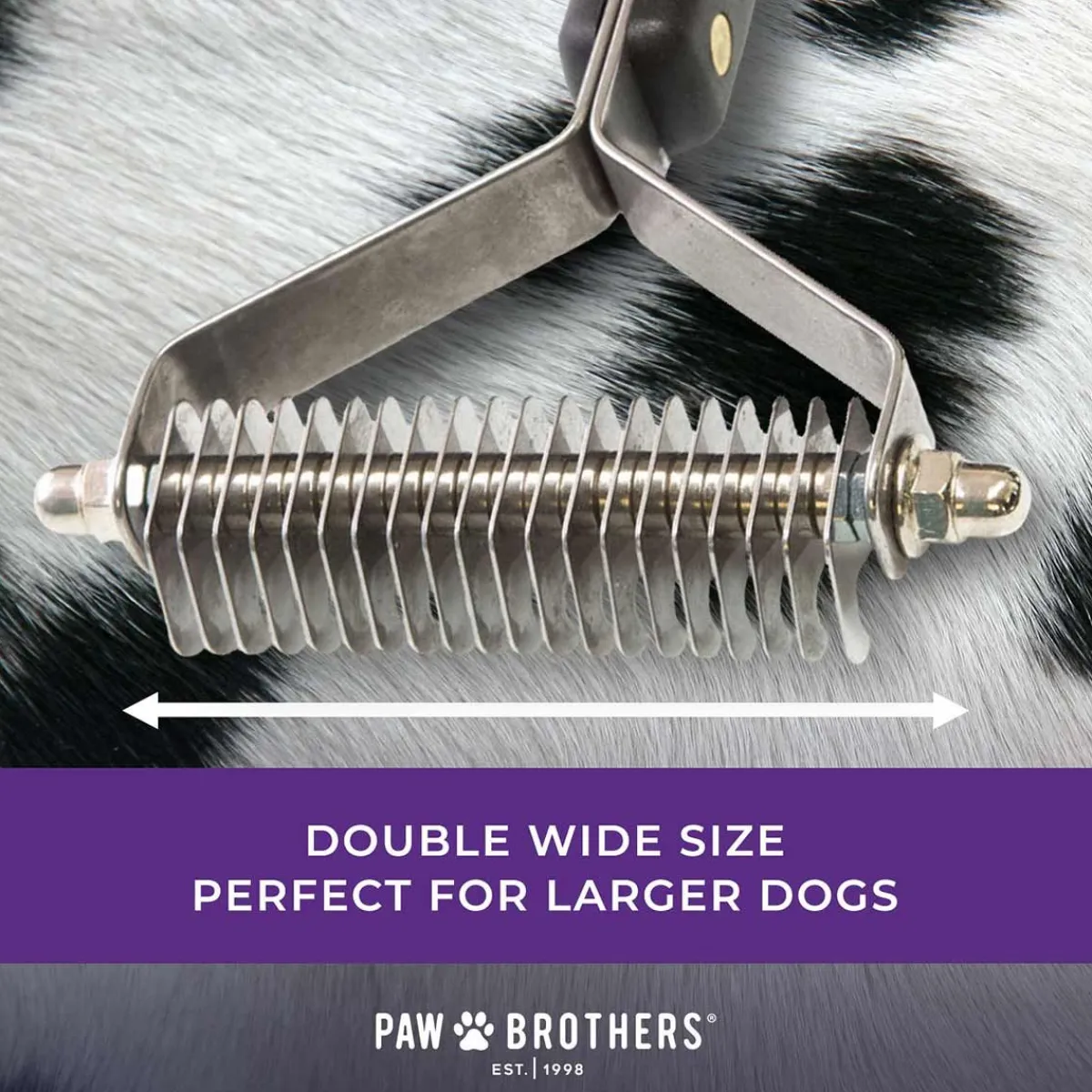 Ryan's Pet Supplies Paw Brothers 20 Blade Double Wide Coat Rakke (Medium)