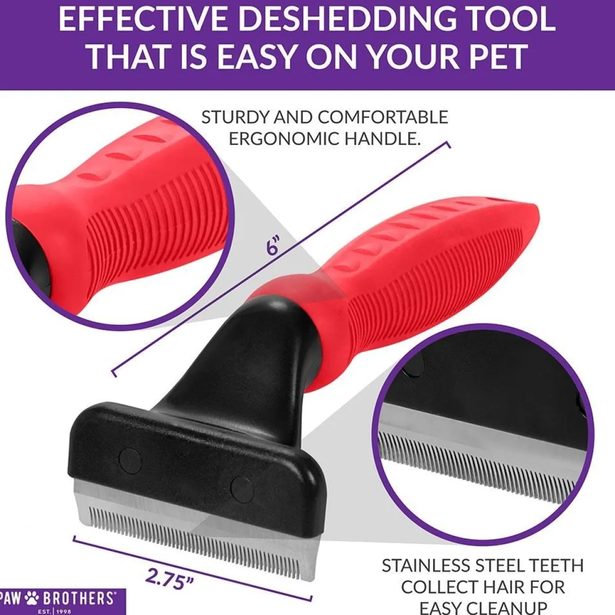 Ryan's Pet Supplies Paw Brothers Deshedding Tool