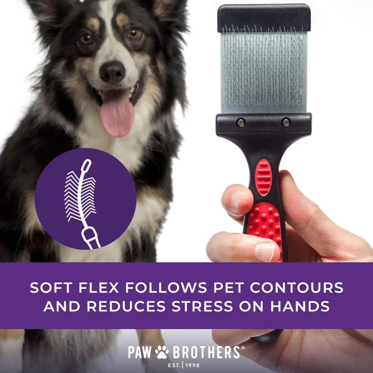 Ryan's Pet Supplies Paw Brothers Double Sided Flex Slicker Brush (Soft/Small)