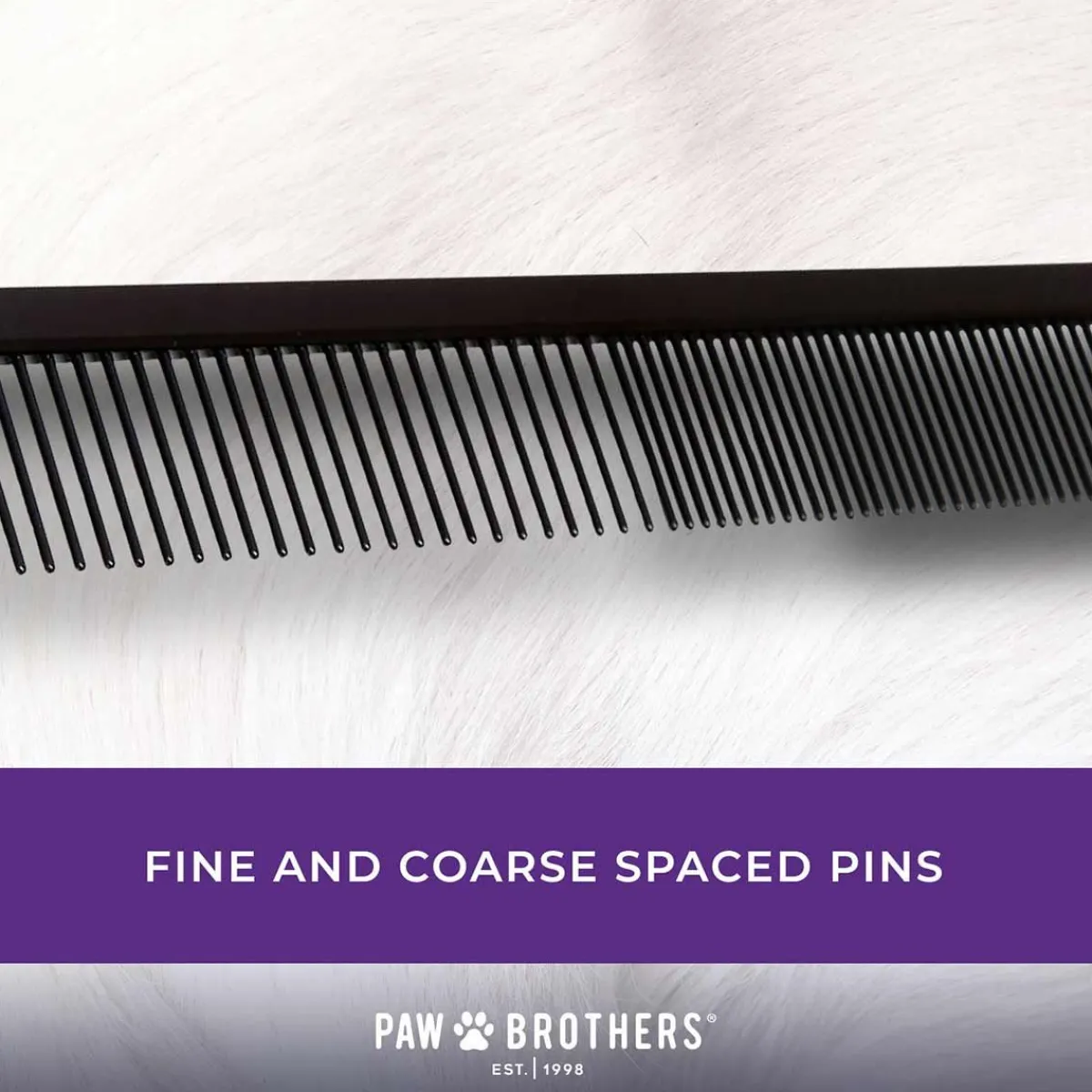 Ryan's Pet Supplies Paw Brothers Greyhound Style True Teflon Comb (7.5" Fine/Coarse)