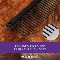 Ryan's Pet Supplies Paw Brothers Greyhound Style True Teflon Comb (7.5" Fine/Coarse)