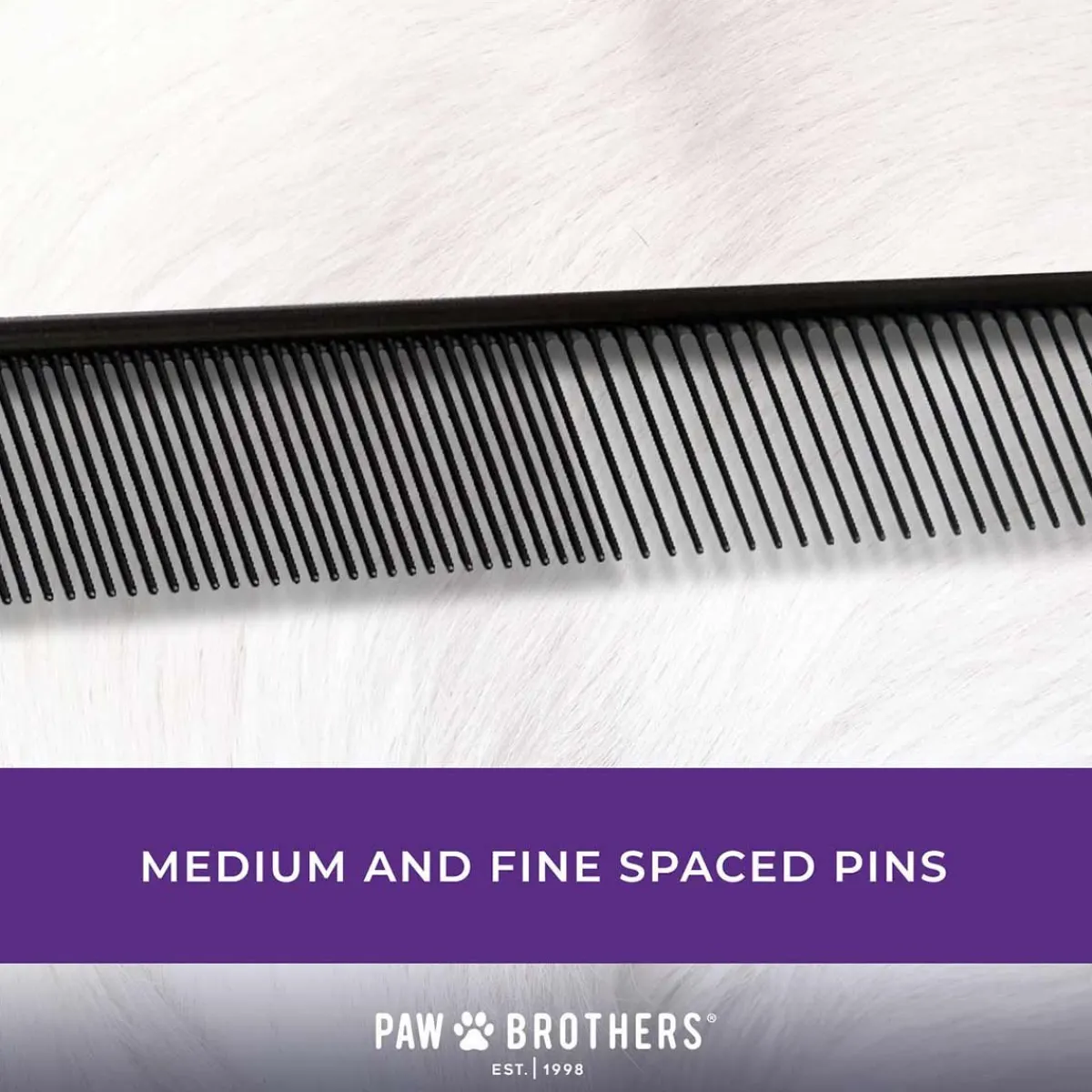 Ryan's Pet Supplies Paw Brothers Greyhound Style True Teflon Comb (7.5" Medium/Fine)