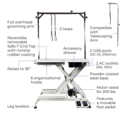 Ryan's Pet Supplies Paw Brothers Mini Low-Low Super Electric Grooming Table - 36"