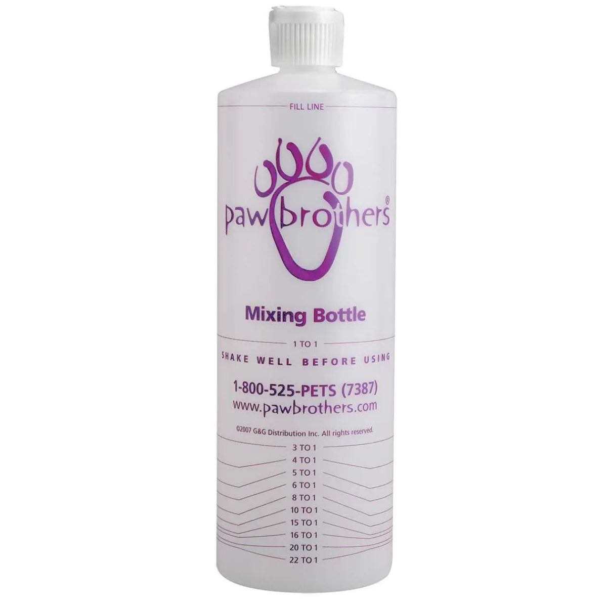 Ryan's Pet Supplies Paw Brothers 32 oz. Clear Plastic Shampoo Mixing Bottle Only (No Top)