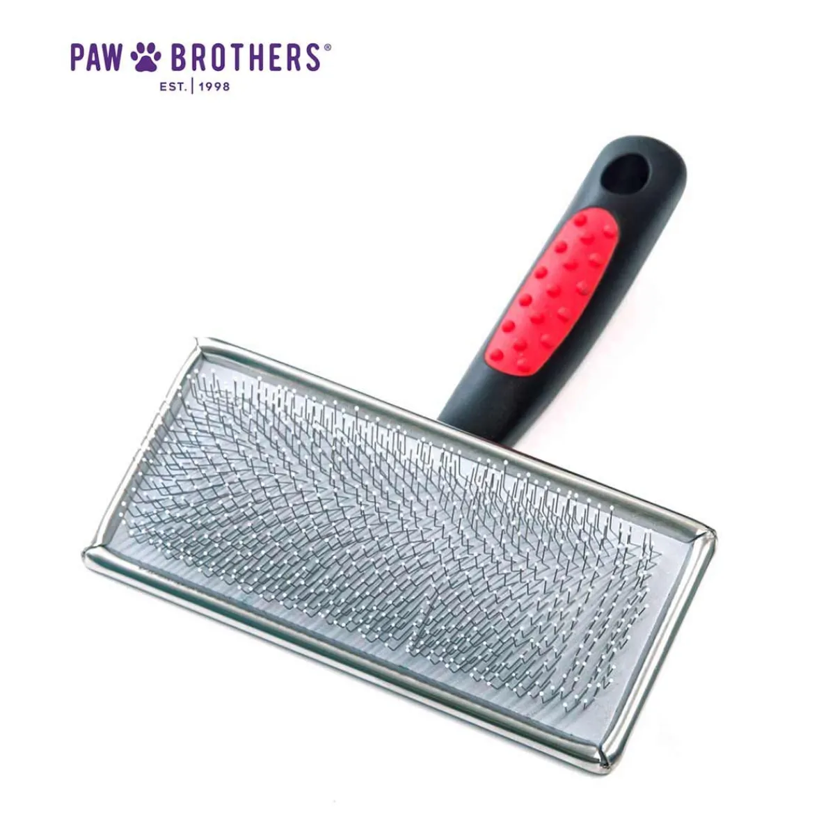 Ryan's Pet Supplies Paw Brothers Soft Pin Flat Slicker With Coated Pin Tips - Small/Medium