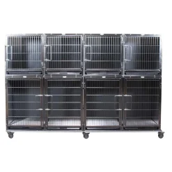 Ryan's Pet Supplies Paw Brothers Stainless Steel Hybrid Short Modular Cage Med-Short Short Bank Complete