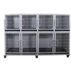 Ryan's Pet Supplies Paw Brothers White Modular Cage Med-Short Short Bank Complete