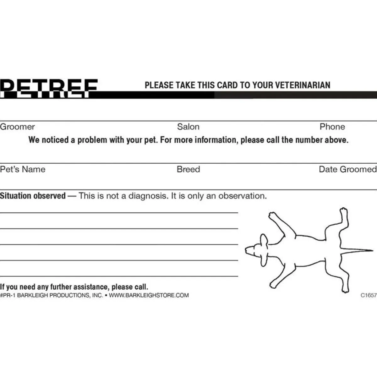 Ryan's Pet Supplies Petref Cards 100 Pack