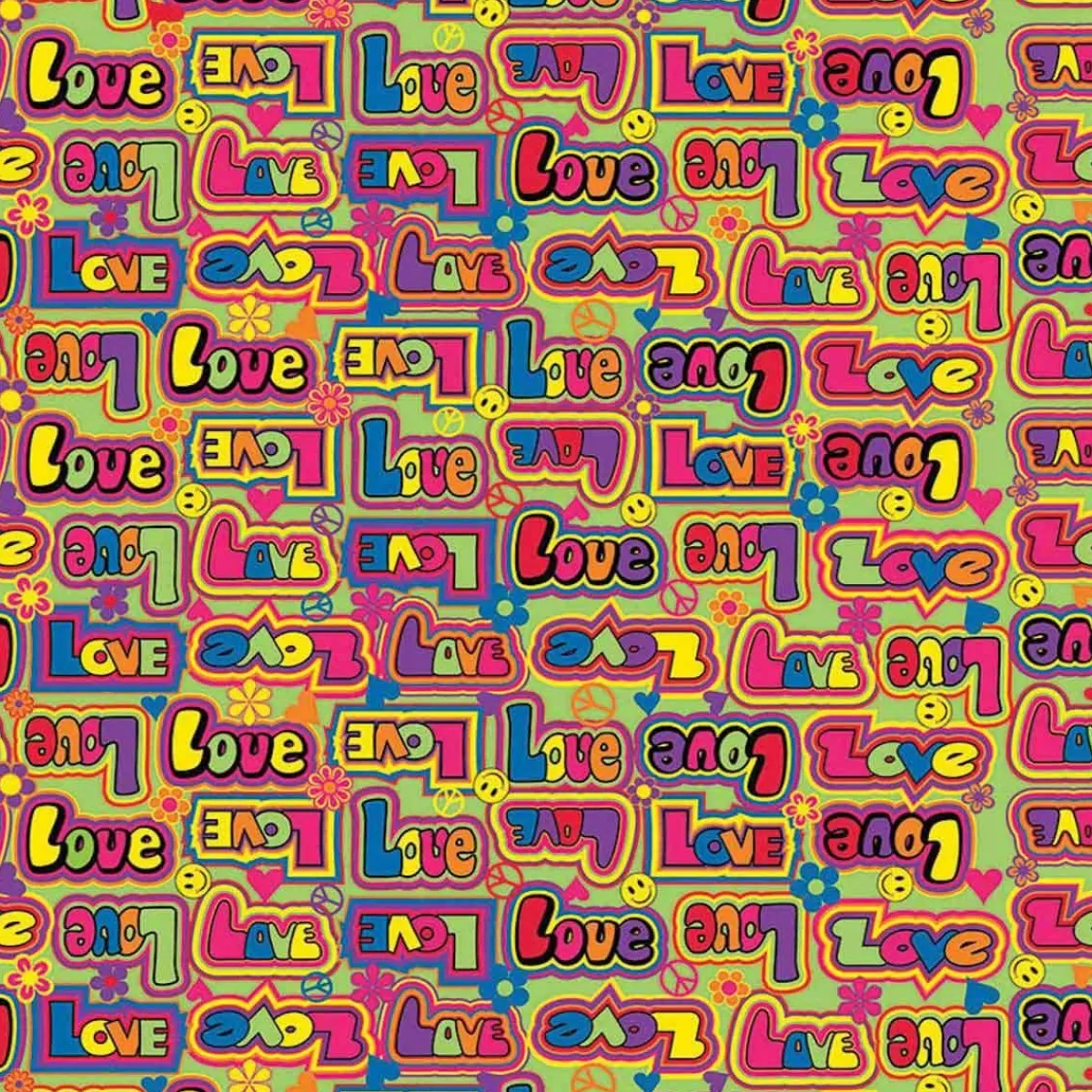 Ryan's Pet Supplies Retro Love Pet Bandana - Colorful Poly/Cotton Blend