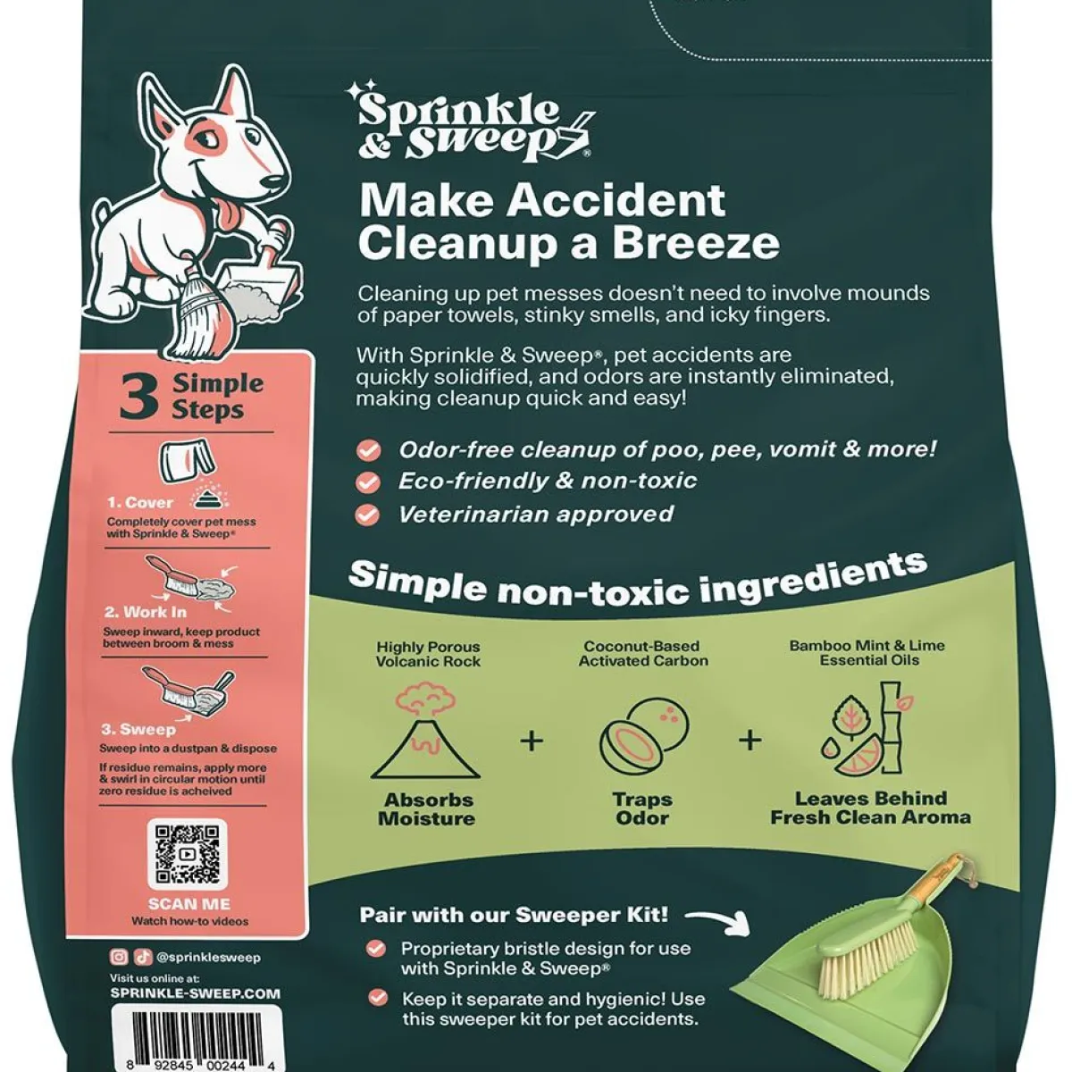 Ryan's Pet Supplies Sprinkle & Sweep - Pet Accident Cleanup & Deodorizer