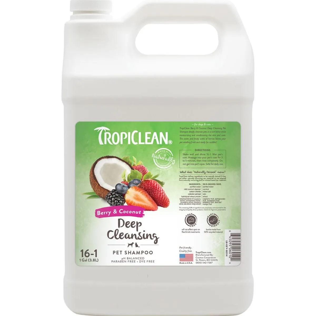 Ryan's Pet Supplies Tropiclean Deep Cleaning Berry & Coconut Shampoo 16:1