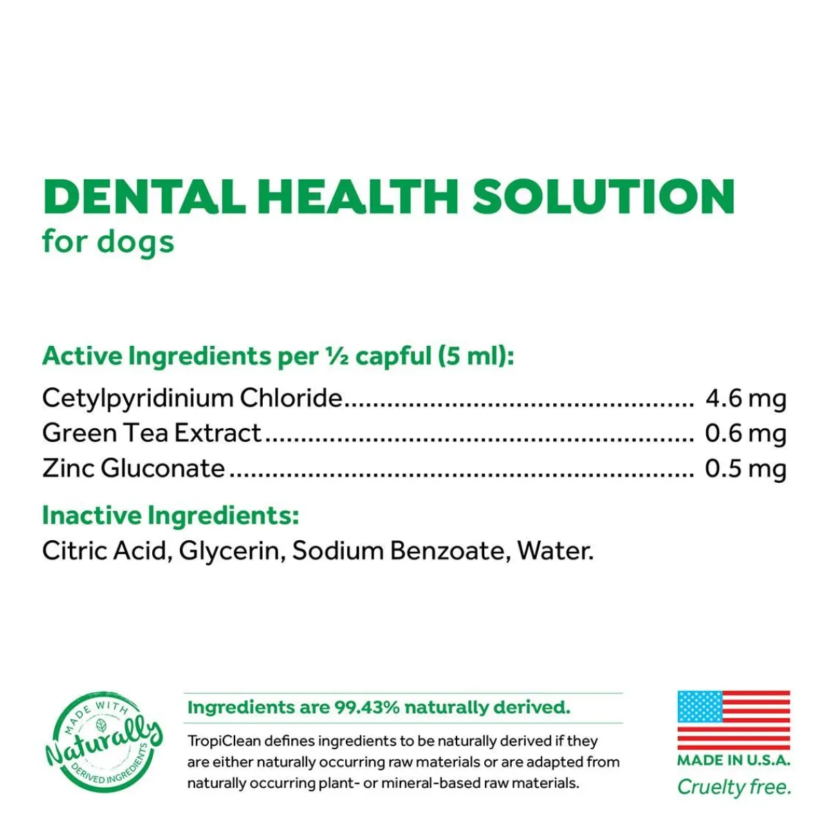 Ryan's Pet Supplies Tropiclean Dental Health Water Additive For Dogs (16oz)