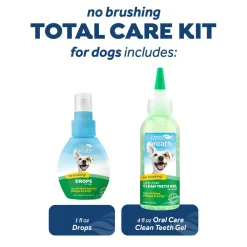 Ryan's Pet Supplies TropiClean Fresh Breath No Brushing Total Care Clean Teeth & Oral Care Gel Kit 4 oz
