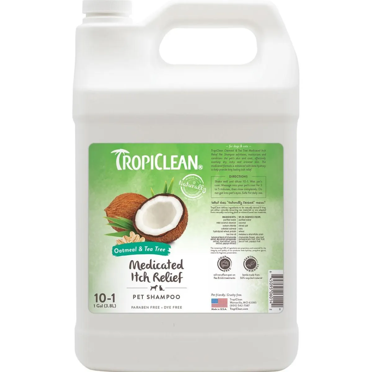 Ryan's Pet Supplies Tropiclean Oatmeal & Tea Tree Medicated Shampoo 5:1