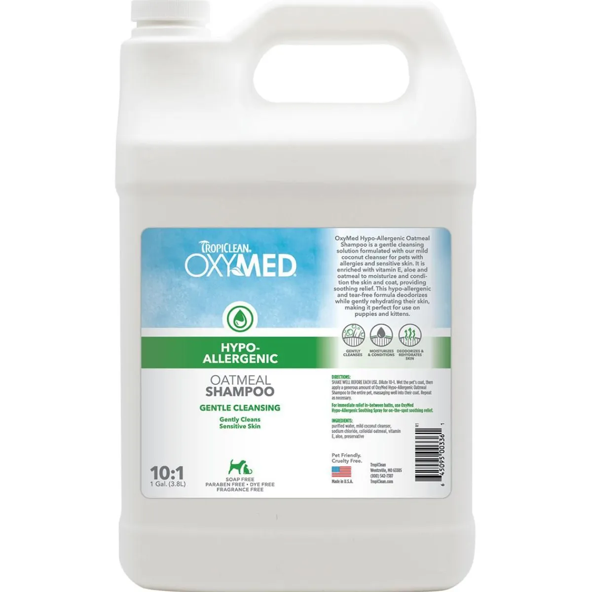 Ryan's Pet Supplies Tropiclean OxyMed Hypo-Allergenic Oatmeal Shampoo 10:1