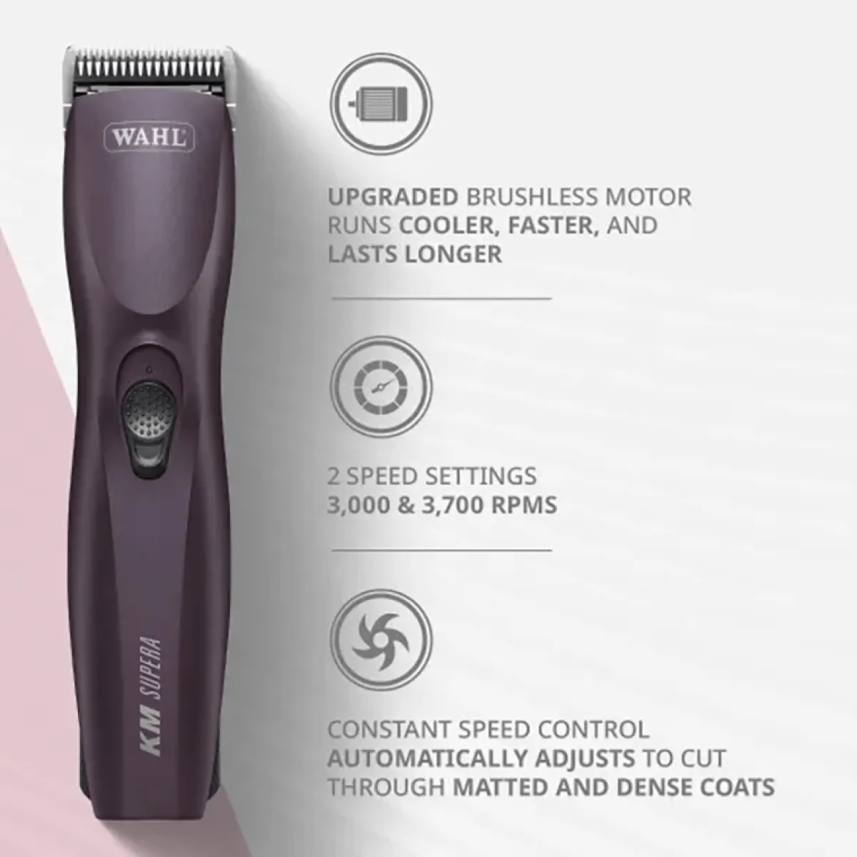 Ryan's Pet Supplies Wahl KM Supera 2-Speed Cordless Clipper – Purple