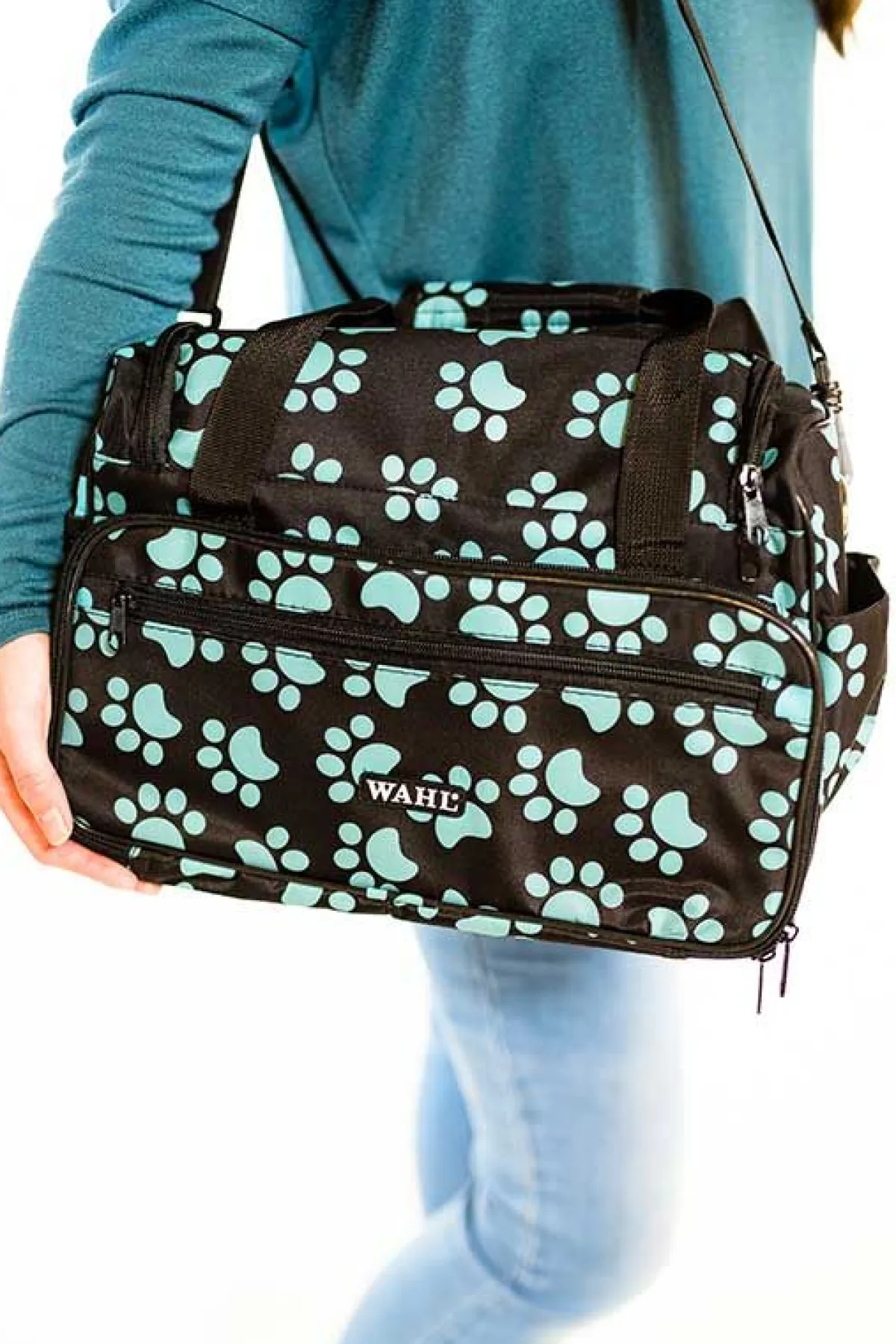 Ryan's Pet Supplies Wahl Travel Paw Print Bag Turquoise