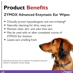 Ryan's Pet Supplies ZYMOX Advanced Enzymatic Ear Wipes 100 Count